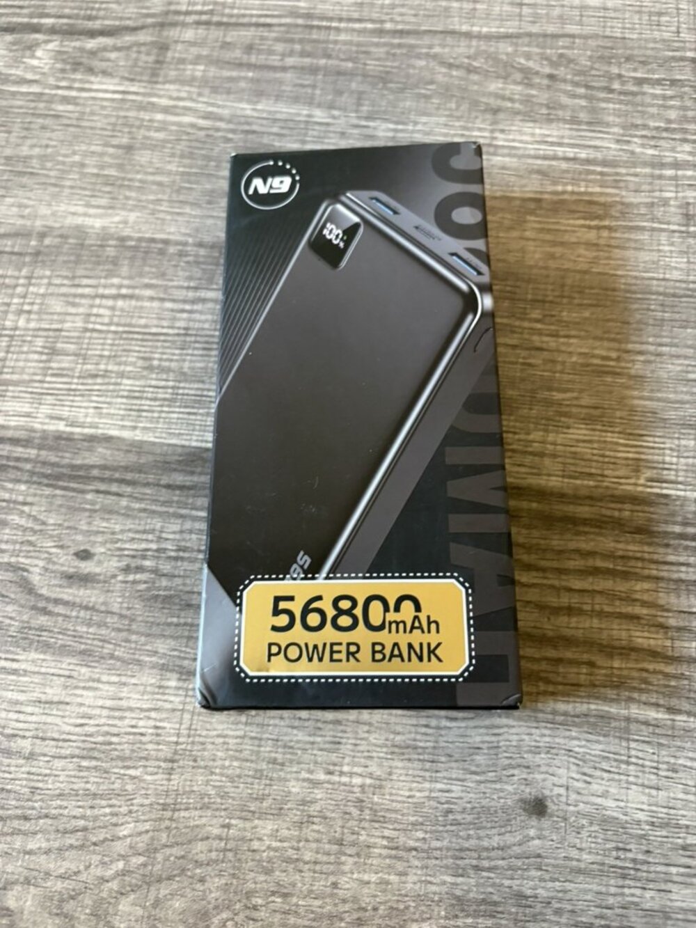 N9 56800mAh Power Bank USB-C 22.5W Fast Charging LED Display, 3-Port Black